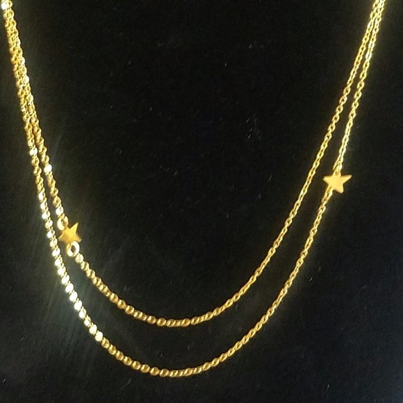 Star Double Necklace Gold-Plated - Picture 5 of 6